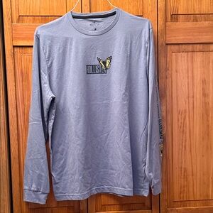 Hollister Men's Long Sleeve Tee in Light Blue with Butterfly Logo NWOT size XL